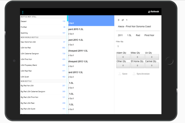 Initial design of a data driven app in Estel Tech Anywhere