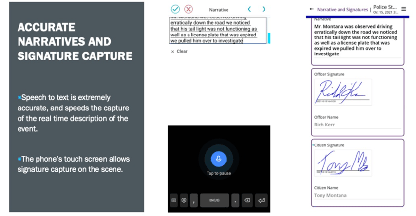 Estel Tech Transform Police Report Software interface