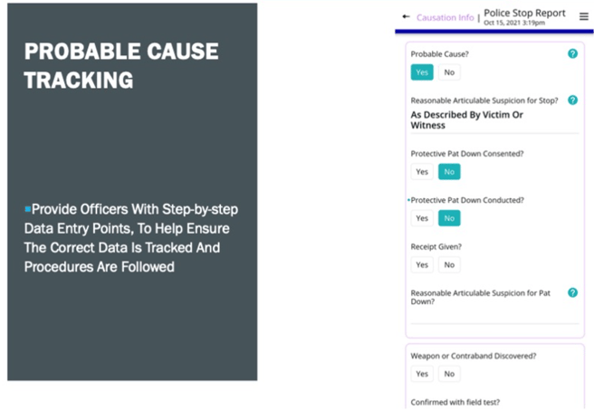 Estel Tech Transform Police Report App interface
