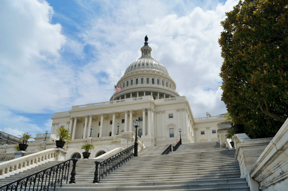 A view of the United States Capitol building.