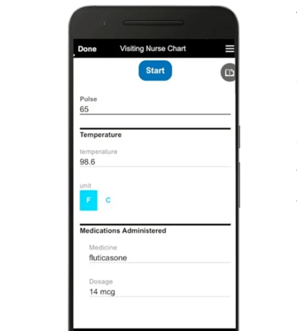 Estel Tech Transform Visiting Nurse App interface