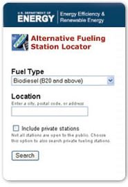 Alternative fuel locator government app
