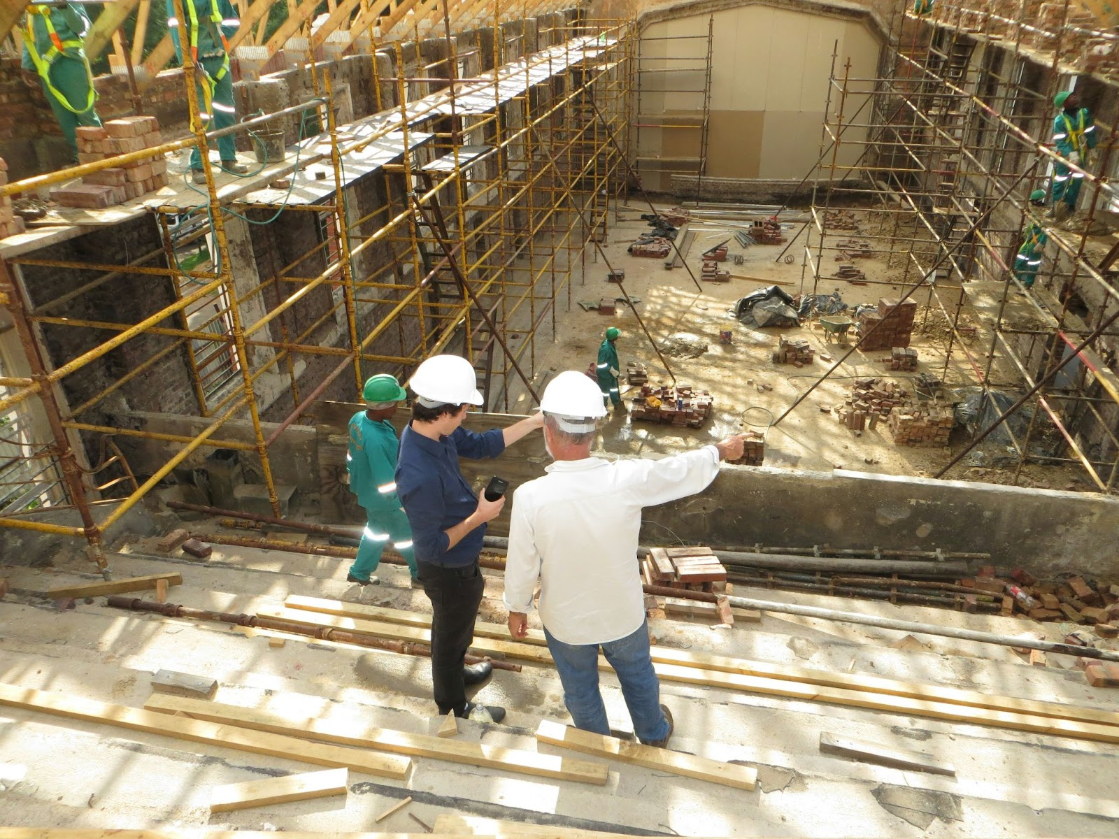 Workers on a construction site.